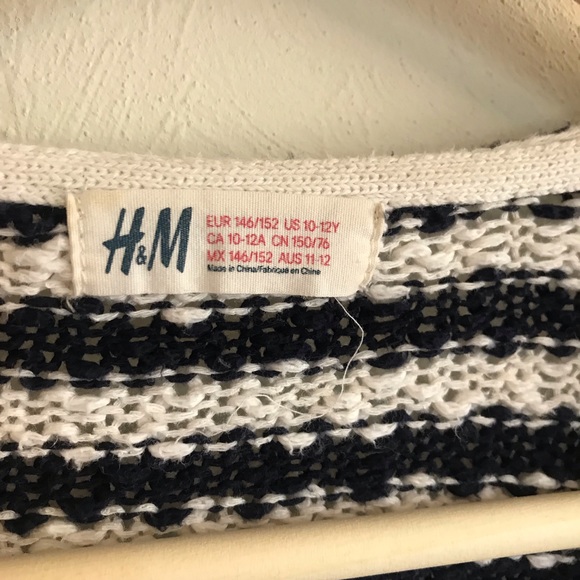 H&M Striped Knit Open Front Cardigan Sweater - Picture 6 of 7